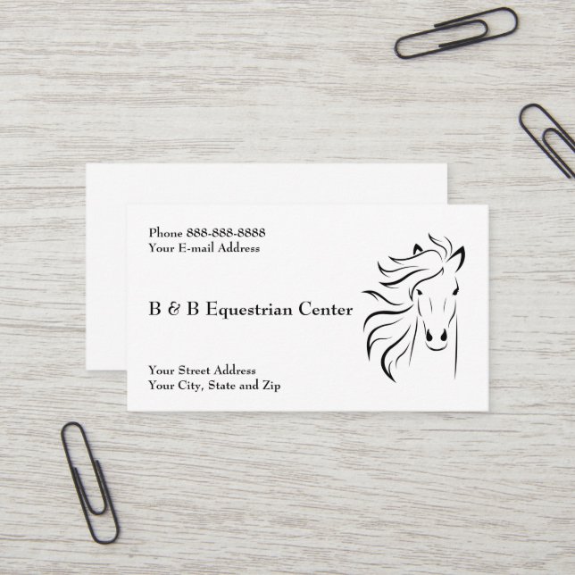 Equestrian Centre Business Card (Front/Back In Situ)