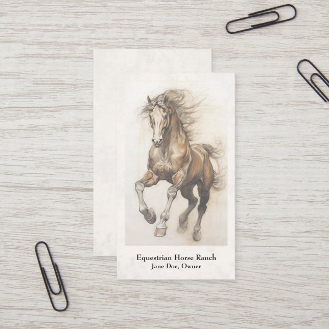 Equestrian Centre Riding Stables Business Card (Front/Back In Situ)
