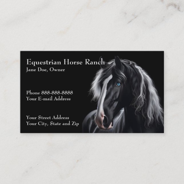 Equestrian Centre Riding Stables Business Card (Front)