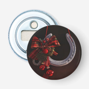 Equestrian Christmas Hanging Horseshoe Photo Bottle Opener
