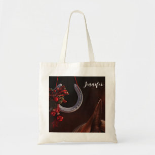 Equestrian Christmas Hanging Horseshoe Photo Tote Bag