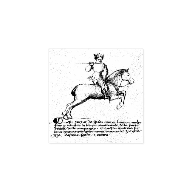 Equestrian Combat (Medieval Manuscript 1.2) Rubber Stamp (Imprint)