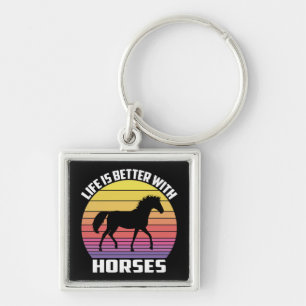 Equestrian Cowgirl Horseback Riding Western Horse Keychain