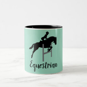 Equestrian Design Two-Tone Coffee Mug