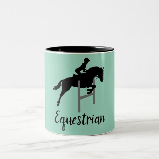 Equestrian Design Two-Tone Coffee Mug (Center)