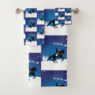 Equestrian Dressage Horse Winter Bath Towel Set