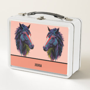 Equestrian Enthusiast Colourful Graffiti Horse  Metal Lunch Box