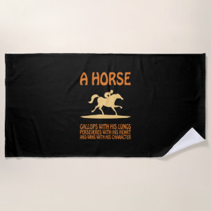 Equestrian Gift A Horse Gallops Beach Towel