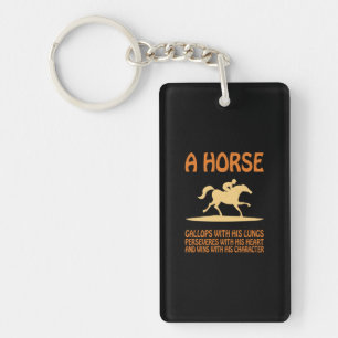 Equestrian Gift A Horse Gallops Keychain