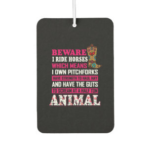 Equestrian Gift Beware I Ride Horses Air Freshener