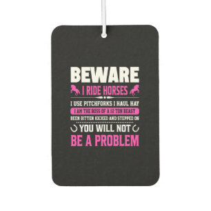 Equestrian Gift Beware I Rides Horses Air Freshener