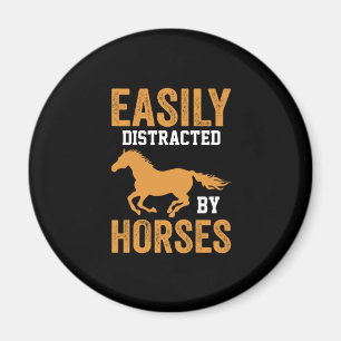 Equestrian Gift   Easily Distracted By Equestrian Magnet