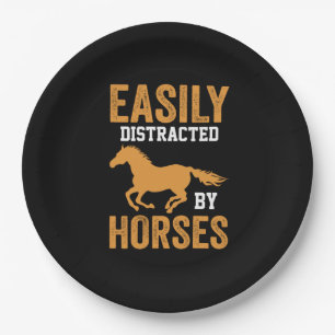 Equestrian Gift   Easily Distracted By Equestrian Paper Plate
