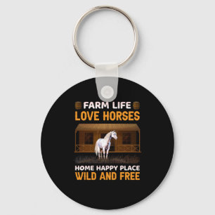 Equestrian Gift   Farm Life Love Horses Keychain