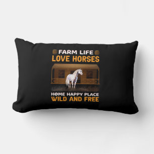 Equestrian Gift Farm Life Love Horses Lumbar Pillow