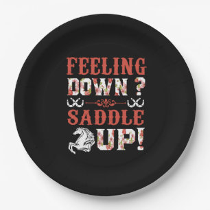 Equestrian Gift   Feeling Down Saddle Up Paper Plate