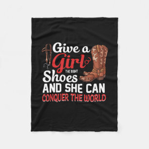 Equestrian Gift   Give A Girl Shoes Fleece Blanket
