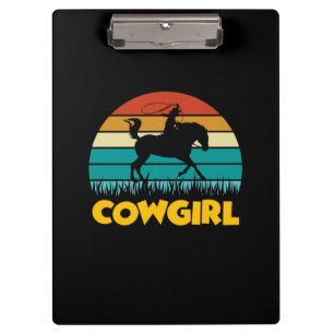 Equestrian Gift   Vintage Cowgirl Clipboard
