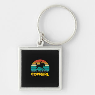 Equestrian Gift Vintage Cowgirl Keychain