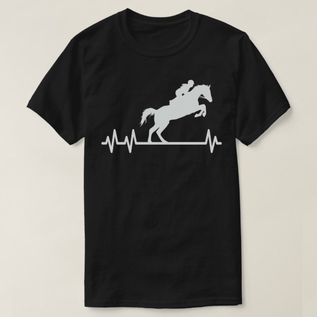 Equestrian Heartbeat Horses Pulse Rider T-Shirt (Design Front)