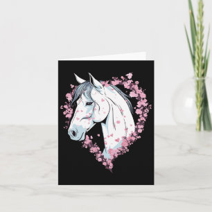 Equestrian Horse Cherry Blossom Horseback Riding  Card