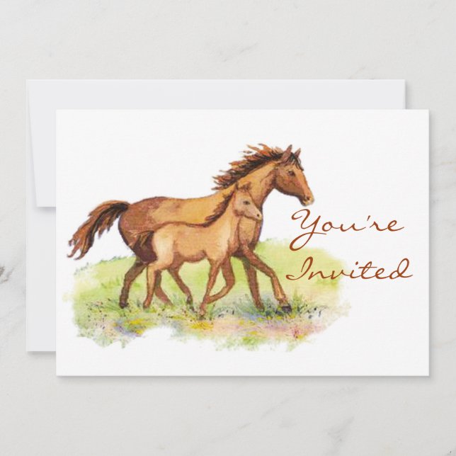Equestrian Horse & Foal Invite (Front)