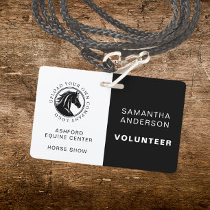 Equestrian Horse Logo Volunteer Employee QR Code Badge