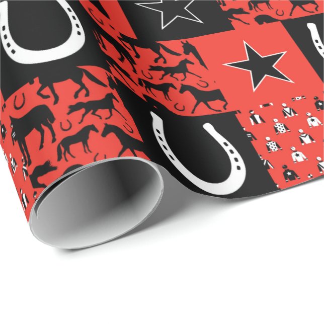 Equestrian Horse Lover Horses Patterned Wrapping Paper (Roll Corner)