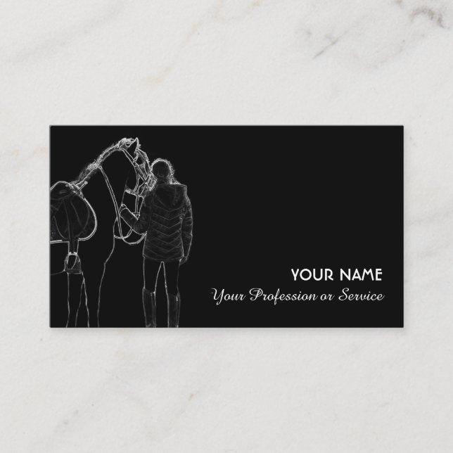 Equestrian horse lovers and riding enthusiasts business card (Front)