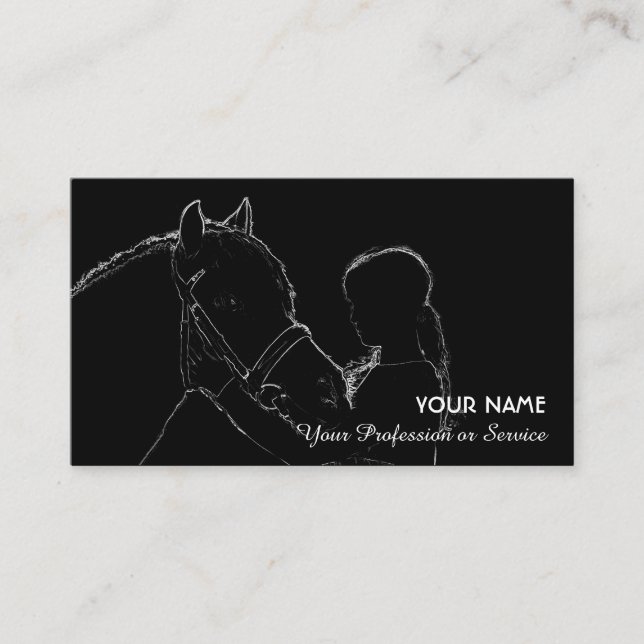 Equestrian horse lovers and riding enthusiasts business card (Front)