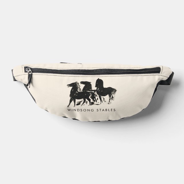 Equestrian Horse Painting Groom Custom Barn Name Fanny Pack (Lay Down)
