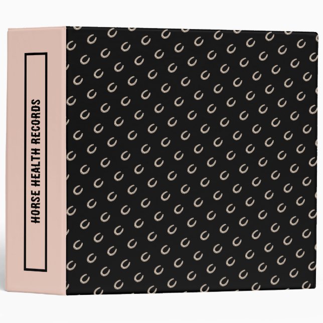Equestrian Horse Shoe Health Records  Binder (Front/Spine)