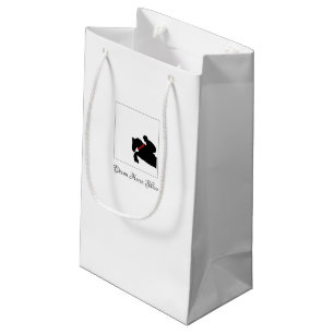Equestrian Horse Show Rider Jumper Red Roses Small Gift Bag