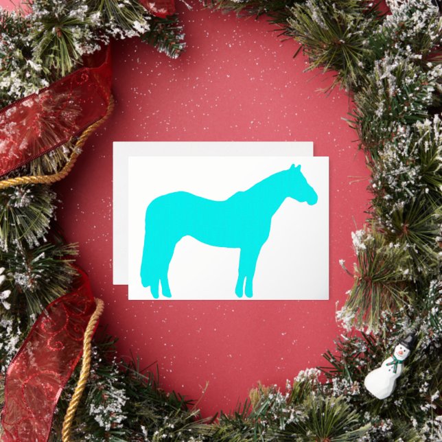 Equestrian Horse Themed Foil Holiday Card (Insitu)