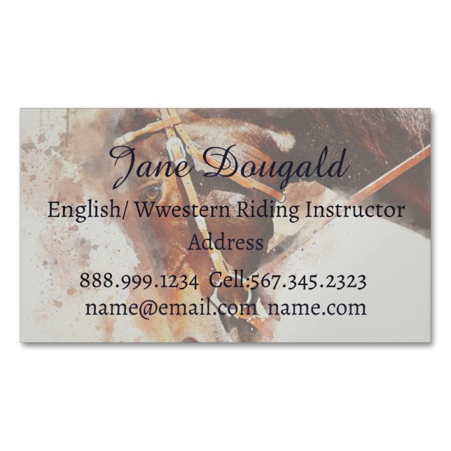 Equestrian Horse Trainer Training Business Card (Front)