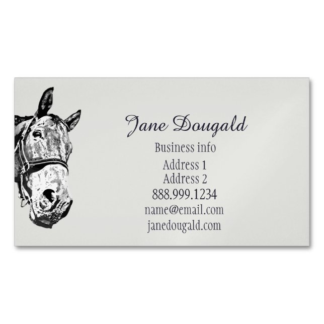 Equestrian Horse Trainer Training Coach  Magnetic Business Card (Front)