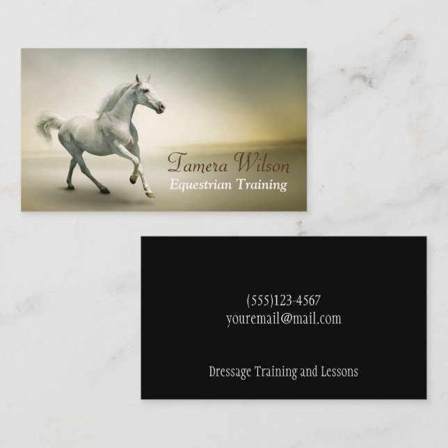 Equestrian Horse Training Service Business Card (Front/Back)