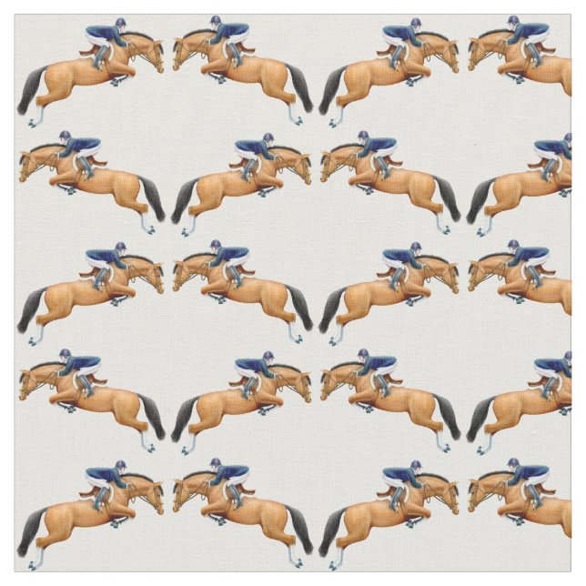 Equestrian Hunter Jumper Horse Fabric (Close Up)