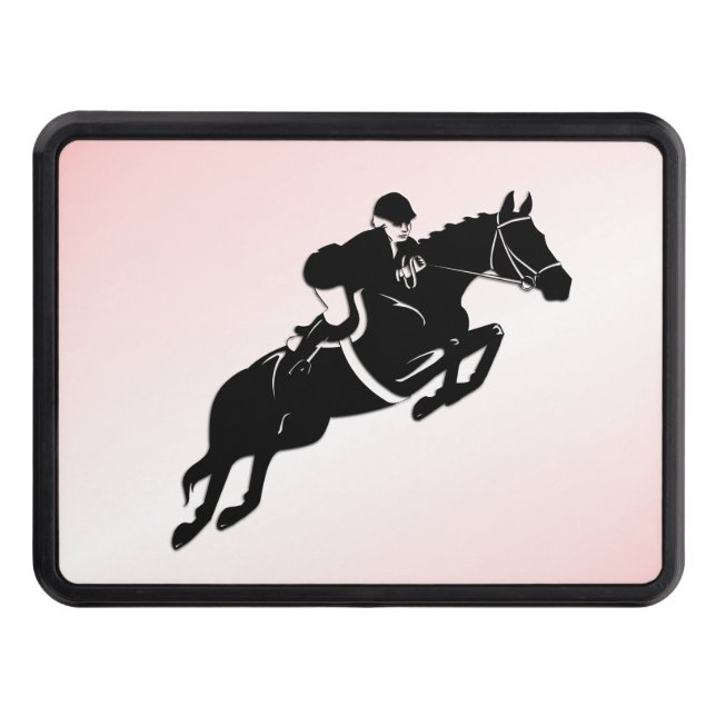 Equestrian Jumper Pink Trailer Hitch Cover (Front)