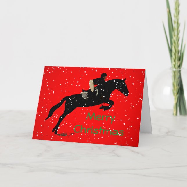 Equestrian Jumpin Great Christmas Holiday Card (Front)