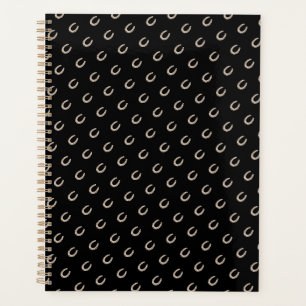 Equestrian Lucky Horse Shoe Cowgirl Black Planner