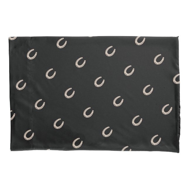 Equestrian Lucky Horse Shoe Pattern Pillowcase (Front)