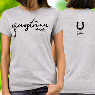 Equestrian Mom Cursive Script Typography T-Shirt