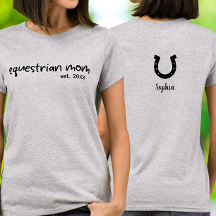 Equestrian Mom Handwritten Script Typography T-Shirt