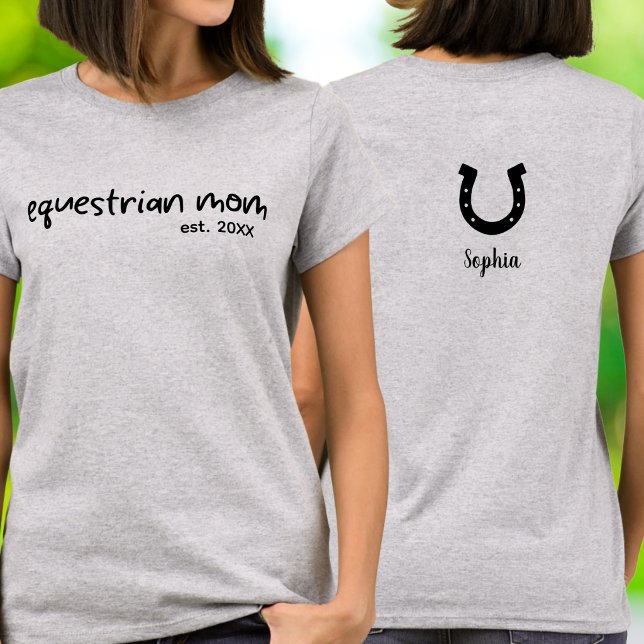 Equestrian Mom Handwritten Script Typography T-Shirt (Creator Uploaded)