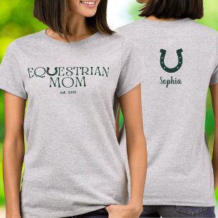 Equestrian Mom Vintage Stacked Typography T-Shirt