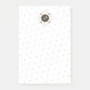 Equestrian Monogram Lucky Horseshoe Pattern Post-it Notes