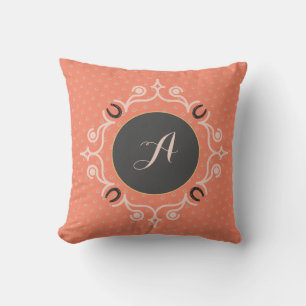 Equestrian Monogram  Throw Pillow