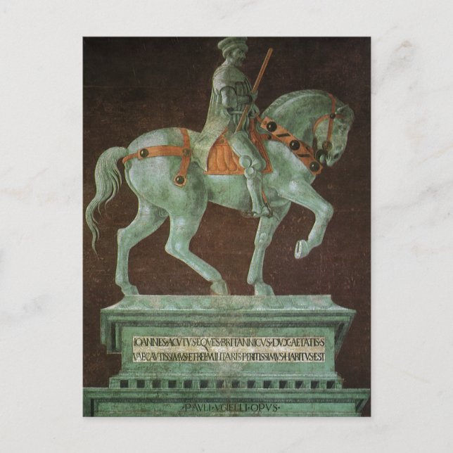 Equestrian Monument to Sir John Hawkwood, Uccello Postcard (Front)