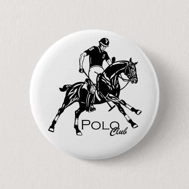 equestrian polo club 2 inch round button (Front)